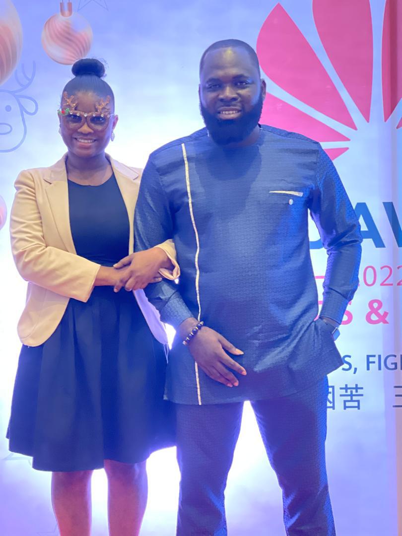 Godwin and Jennifer at the 2022 end-of-year dinner